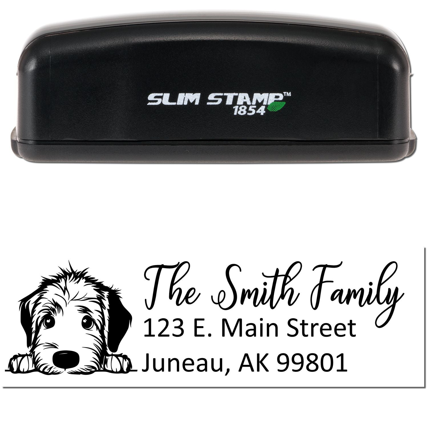 Slim Irish Wolfhound Dog Mail Address Stamp - Engineer Seal Stamps
