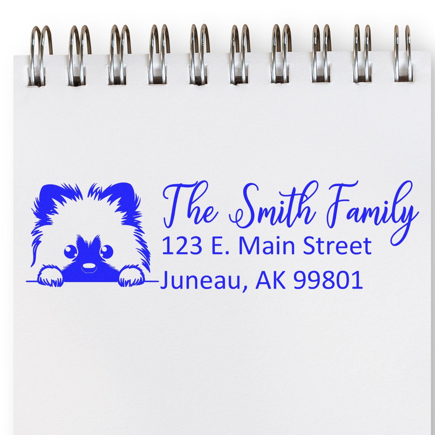 Slim Keeshond Dog Mail Address Stamp - Engineer Seal Stamps