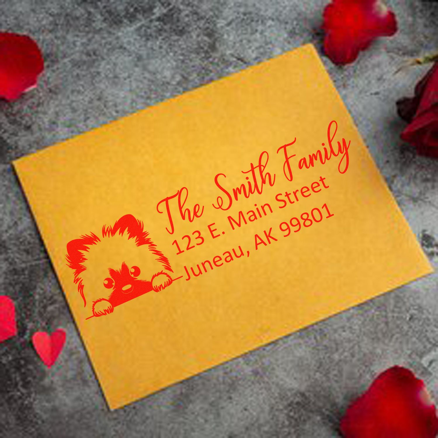 Customized Keeshond Self-Inking Home Address Stamp - Engineer Seal Stamps