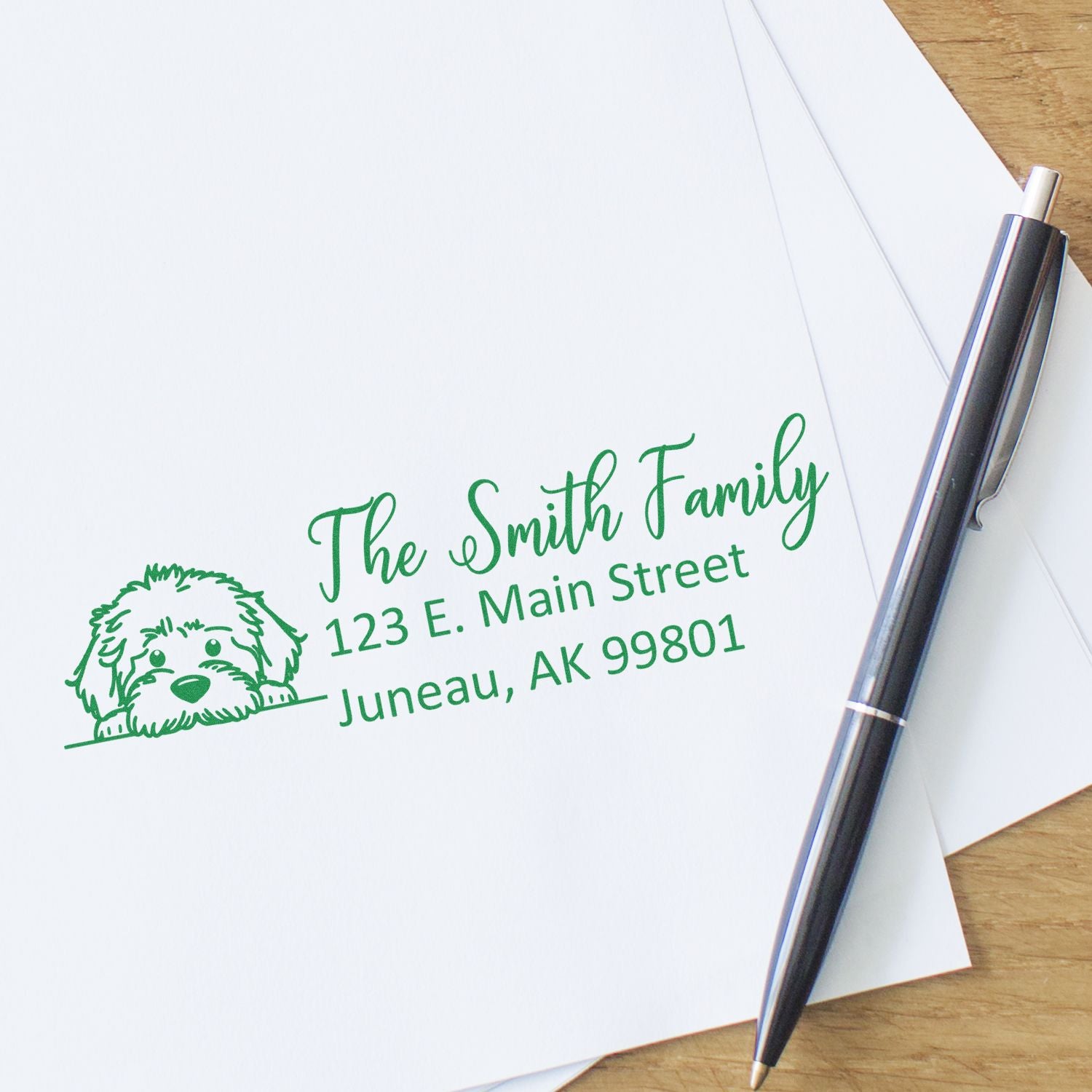Customized Labradoodle Self-Inking Home Address Stamp - Engineer Seal Stamps
