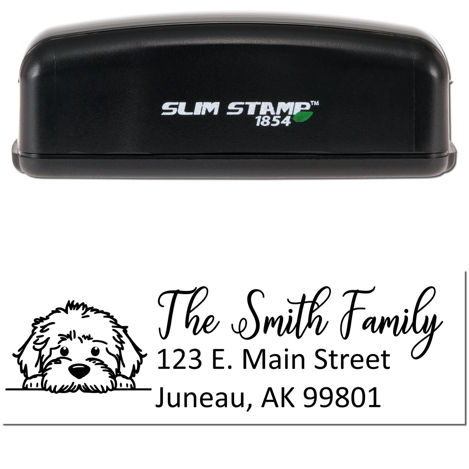 Slim Labradoodle Dog Mail Address Stamp - Engineer Seal Stamps