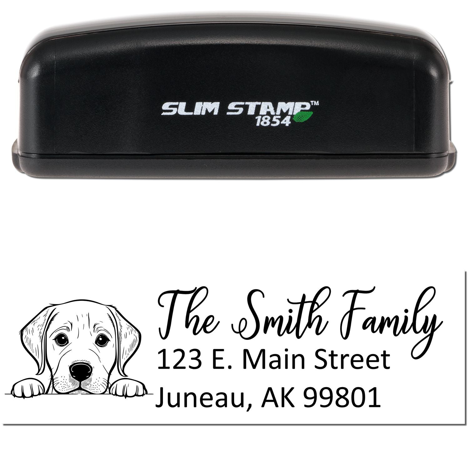 Slim Labrador Retriever Dog Mail Address Stamp - Engineer Seal Stamps