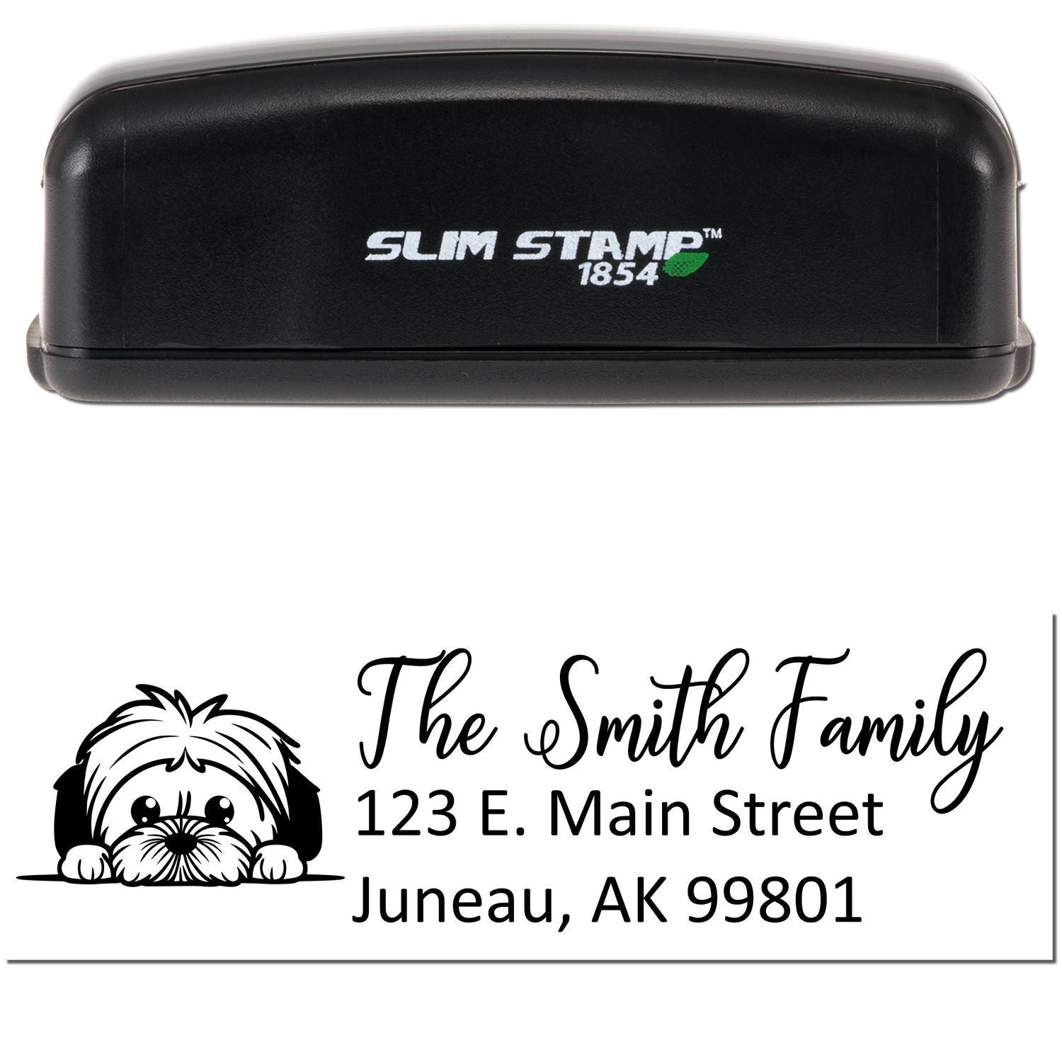 Slim Lhasa Apso Dog Mail Address Stamp - Engineer Seal Stamps