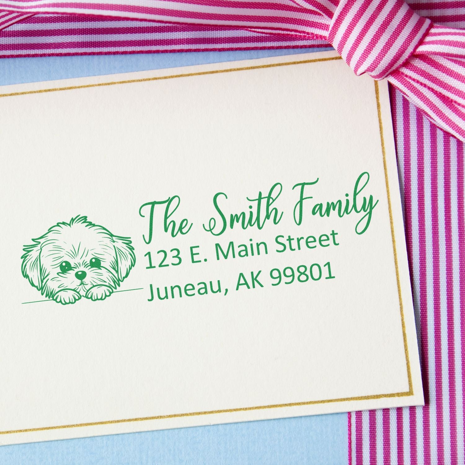 Slim Maltese Dog Mail Address Stamp - Engineer Seal Stamps