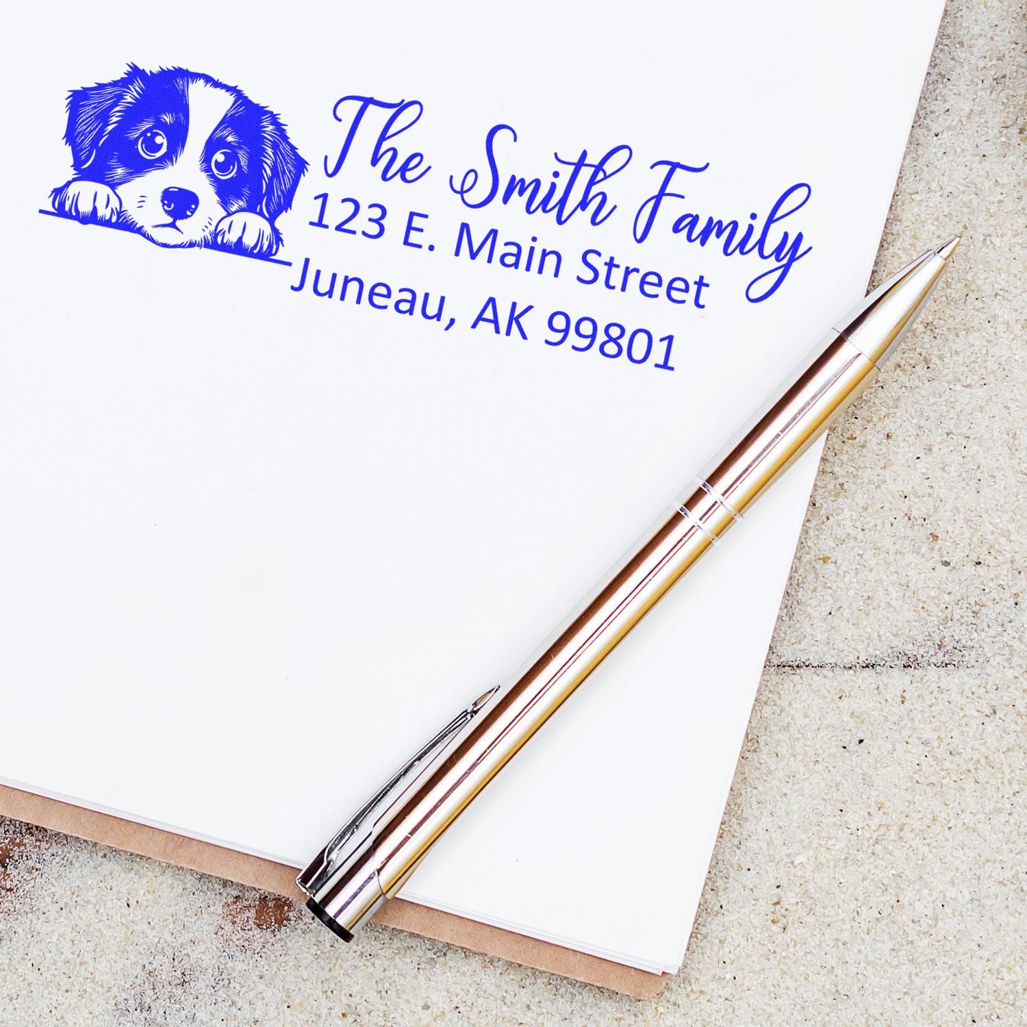 Customized Miniature American Shepherd Self-Inking Home Address Stamp - Engineer Seal Stamps