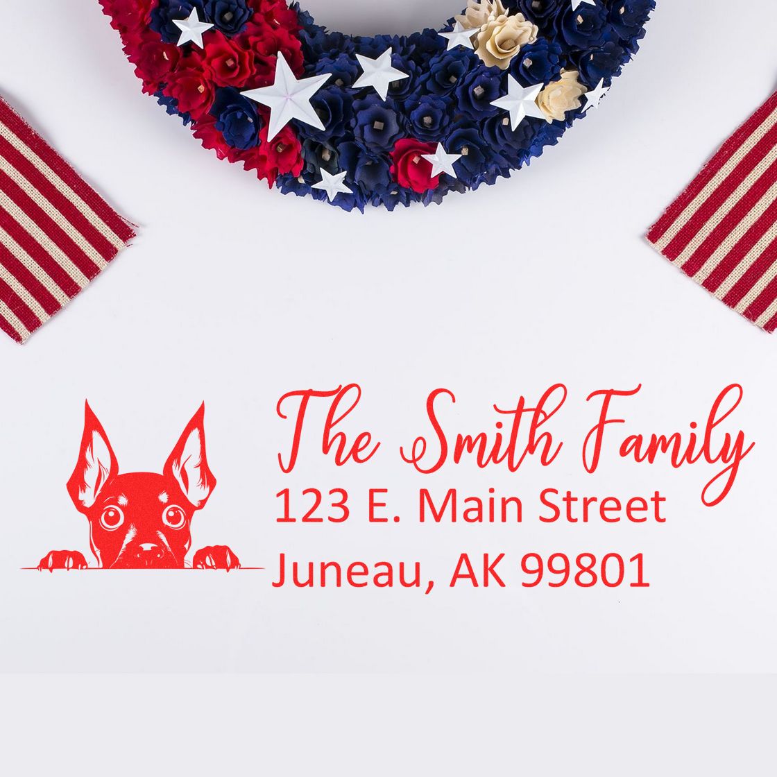 Miniature Pinscher Pre-Inked Home Address Stamp - Engineer Seal Stamps