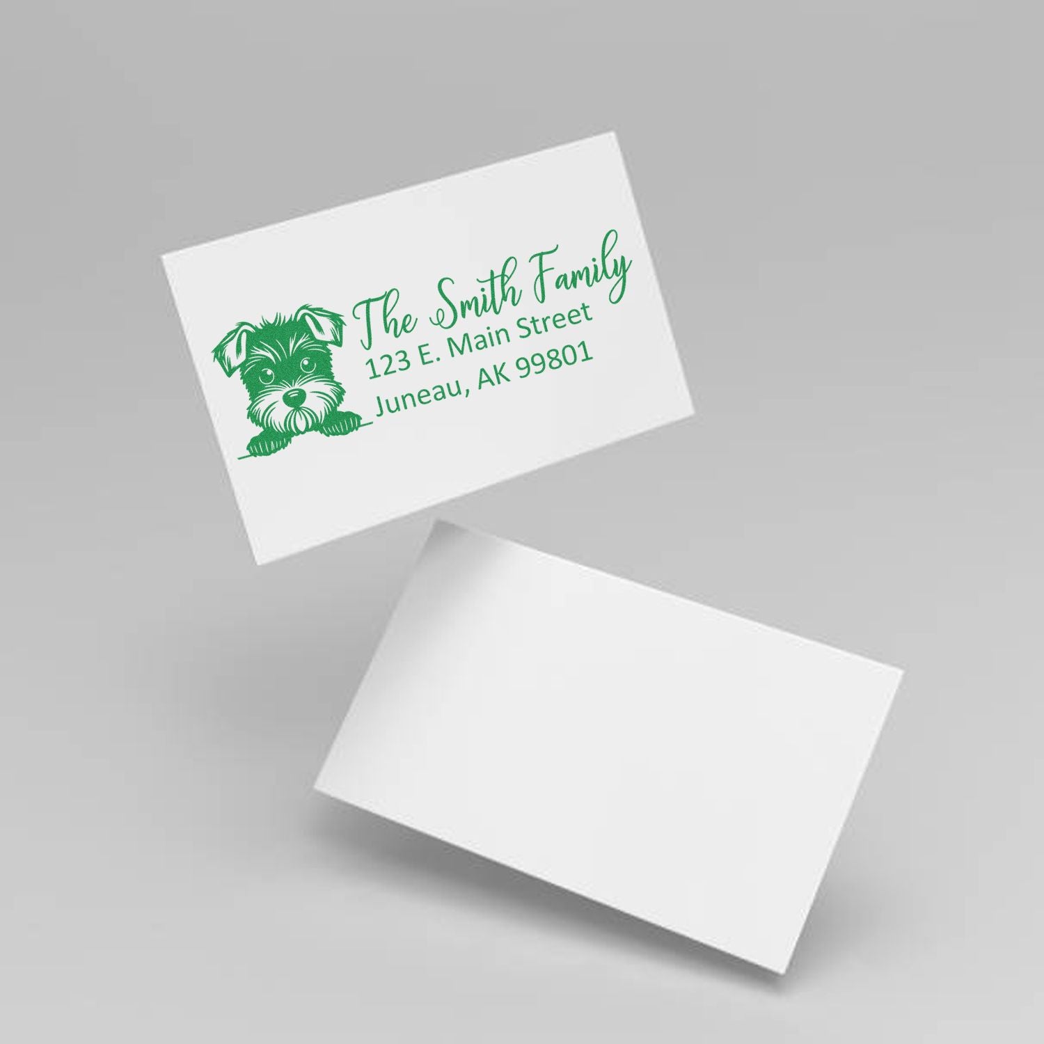 Slim Miniature Schnauzer Dog Mail Address Stamp - Engineer Seal Stamps