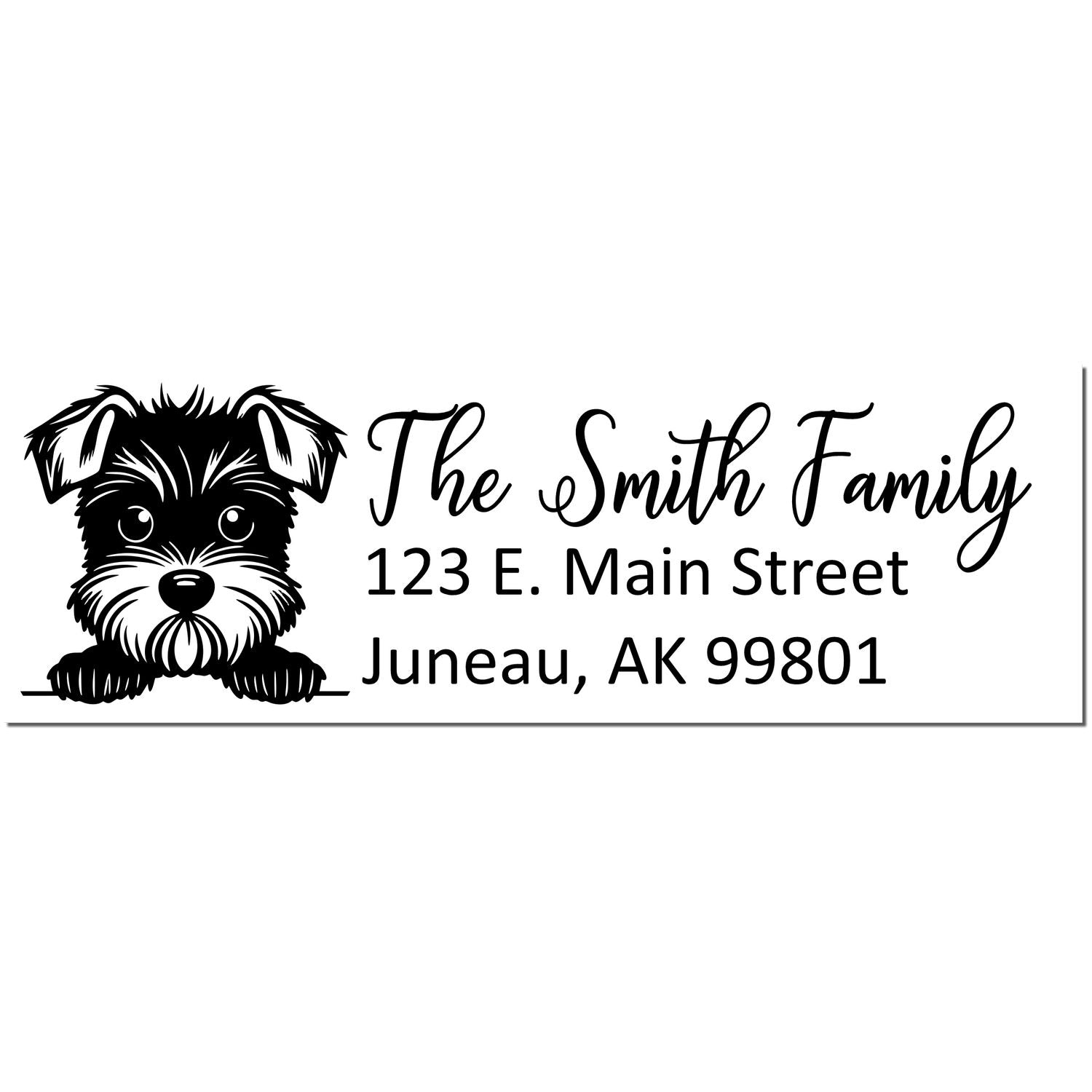 Miniature Schnauzer Pre-Inked Home Address Stamp - Engineer Seal Stamps