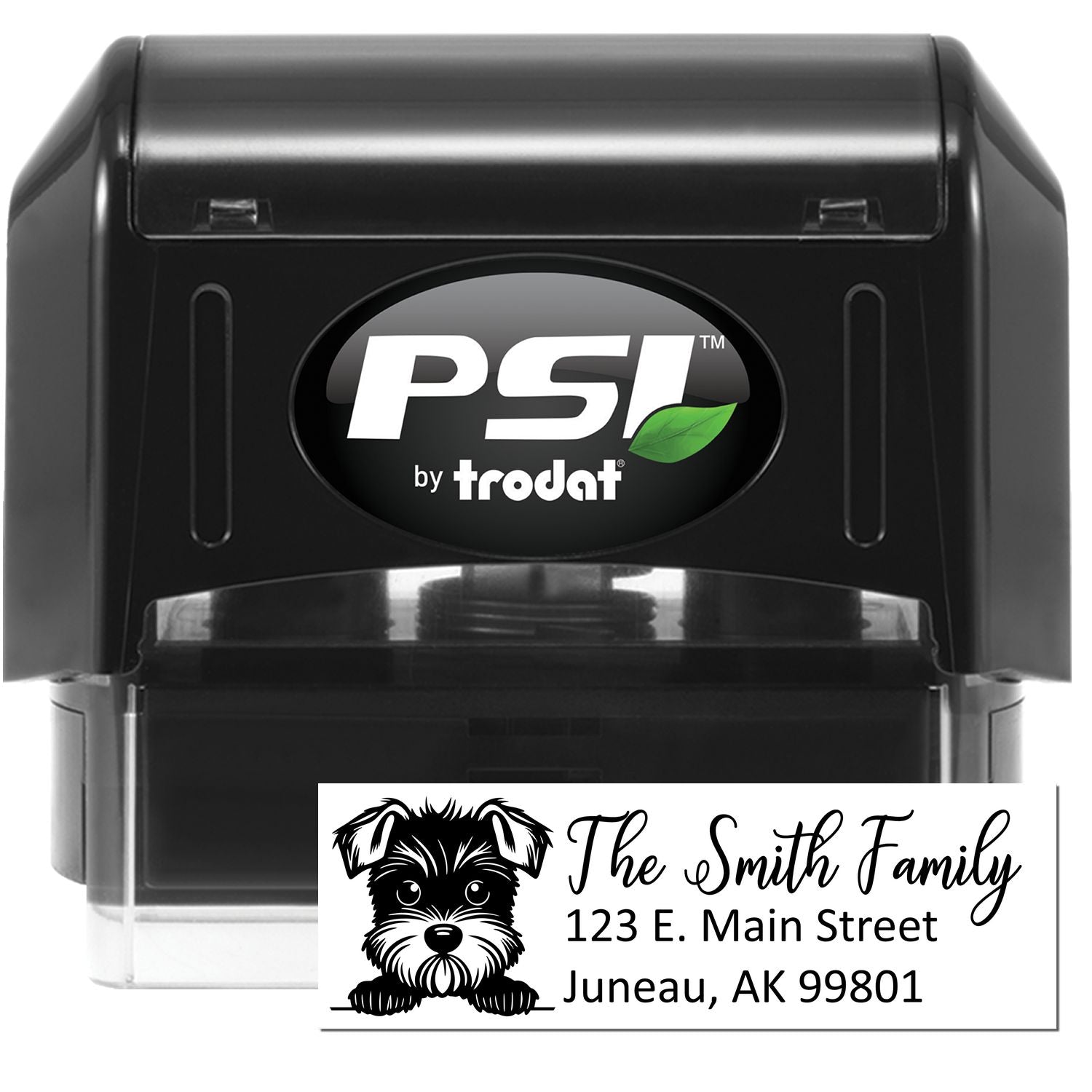 Miniature Schnauzer Pre-Inked Home Address Stamp - Engineer Seal Stamps