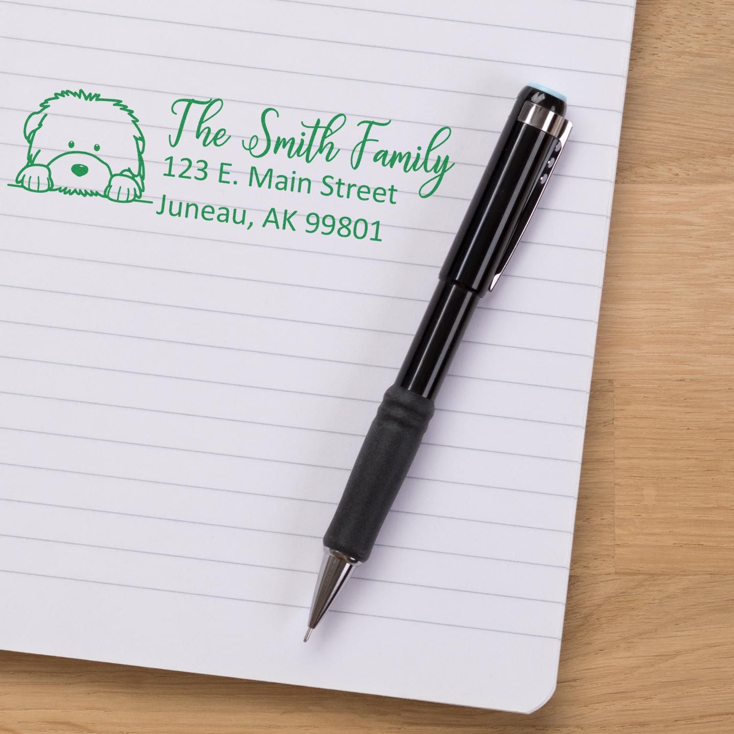 Customized Old English Sheepdog Self-Inking Home Address Stamp - Engineer Seal Stamps