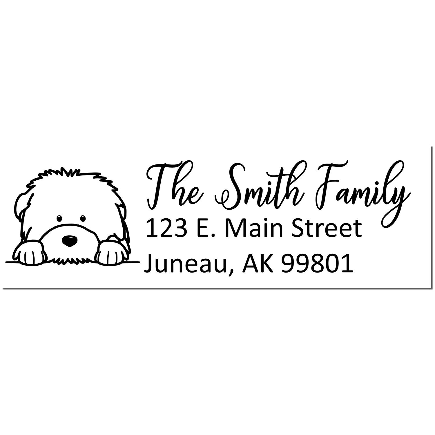 Customized Old English Sheepdog Self-Inking Home Address Stamp - Engineer Seal Stamps