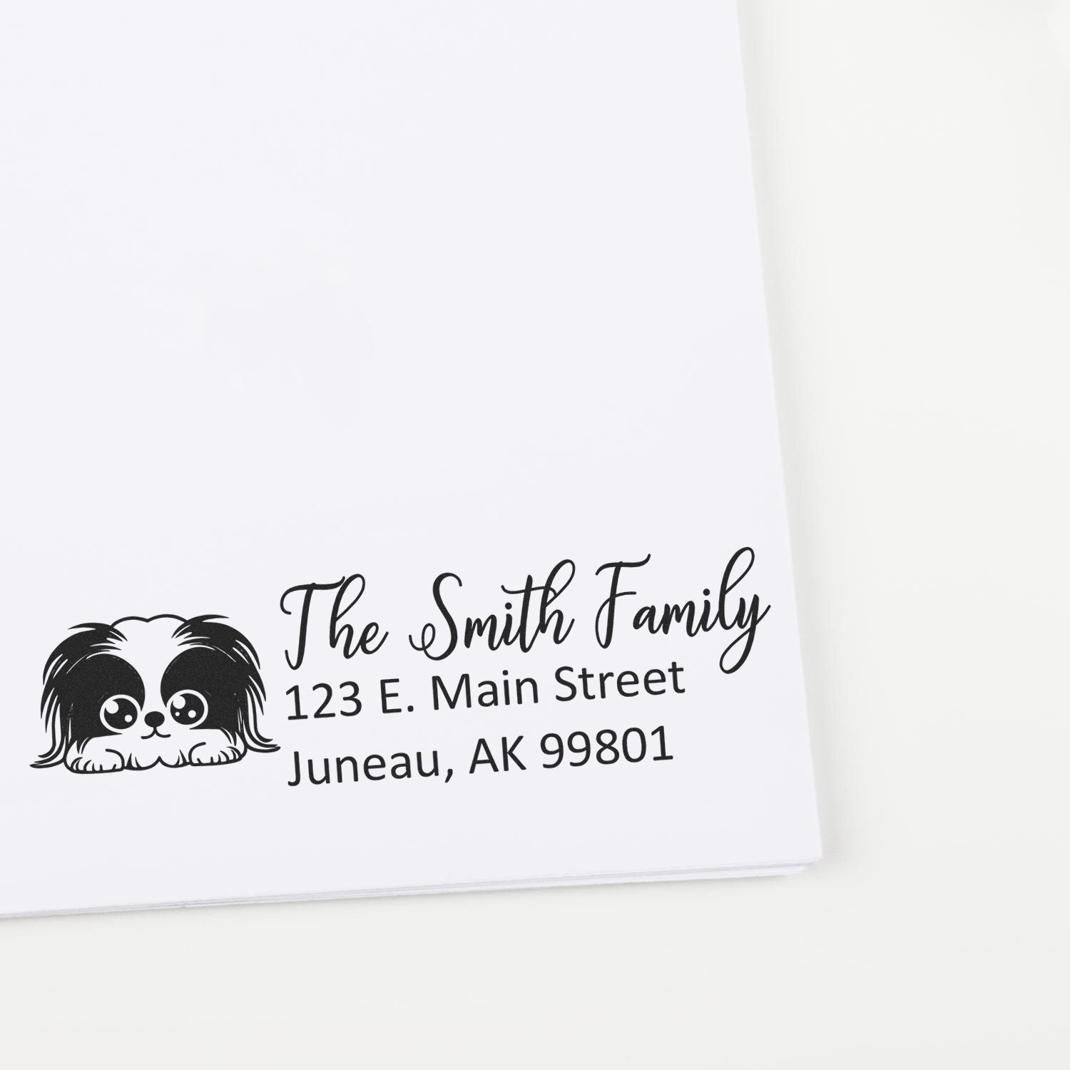 Pekingese Pre-Inked Home Address Stamp - Engineer Seal Stamps