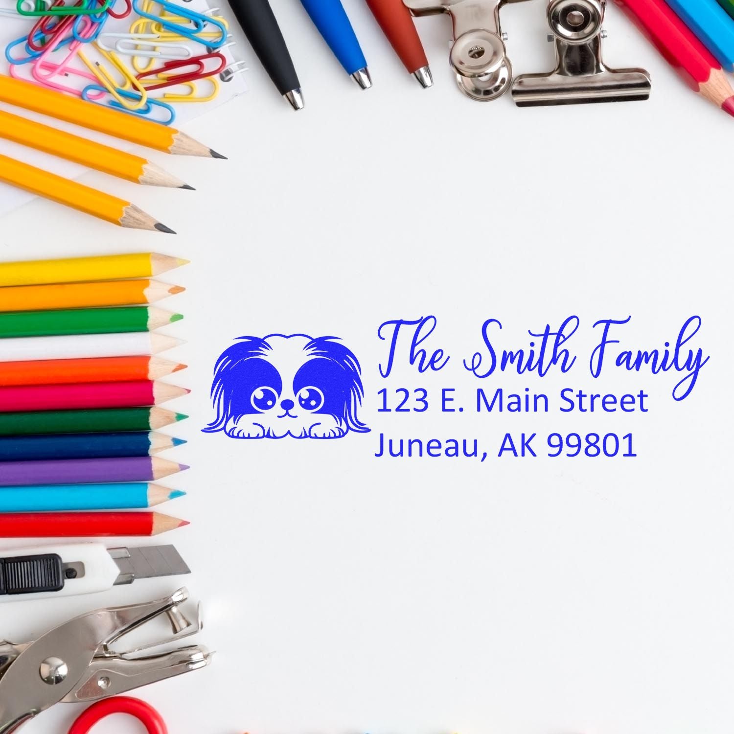 Customized Pekingese Self-Inking Home Address Stamp - Engineer Seal Stamps