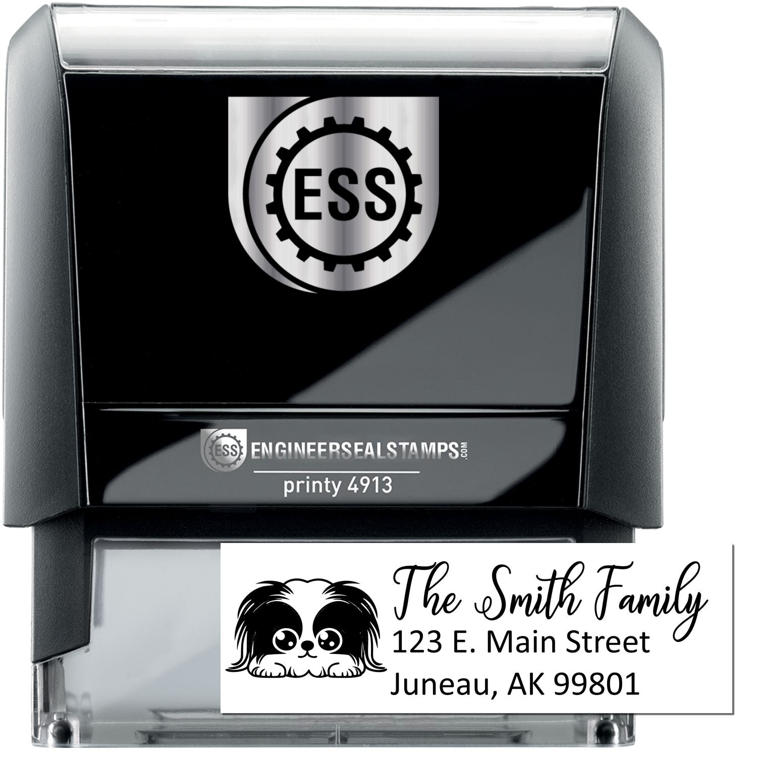 Customized Pekingese Self-Inking Home Address Stamp - Engineer Seal Stamps