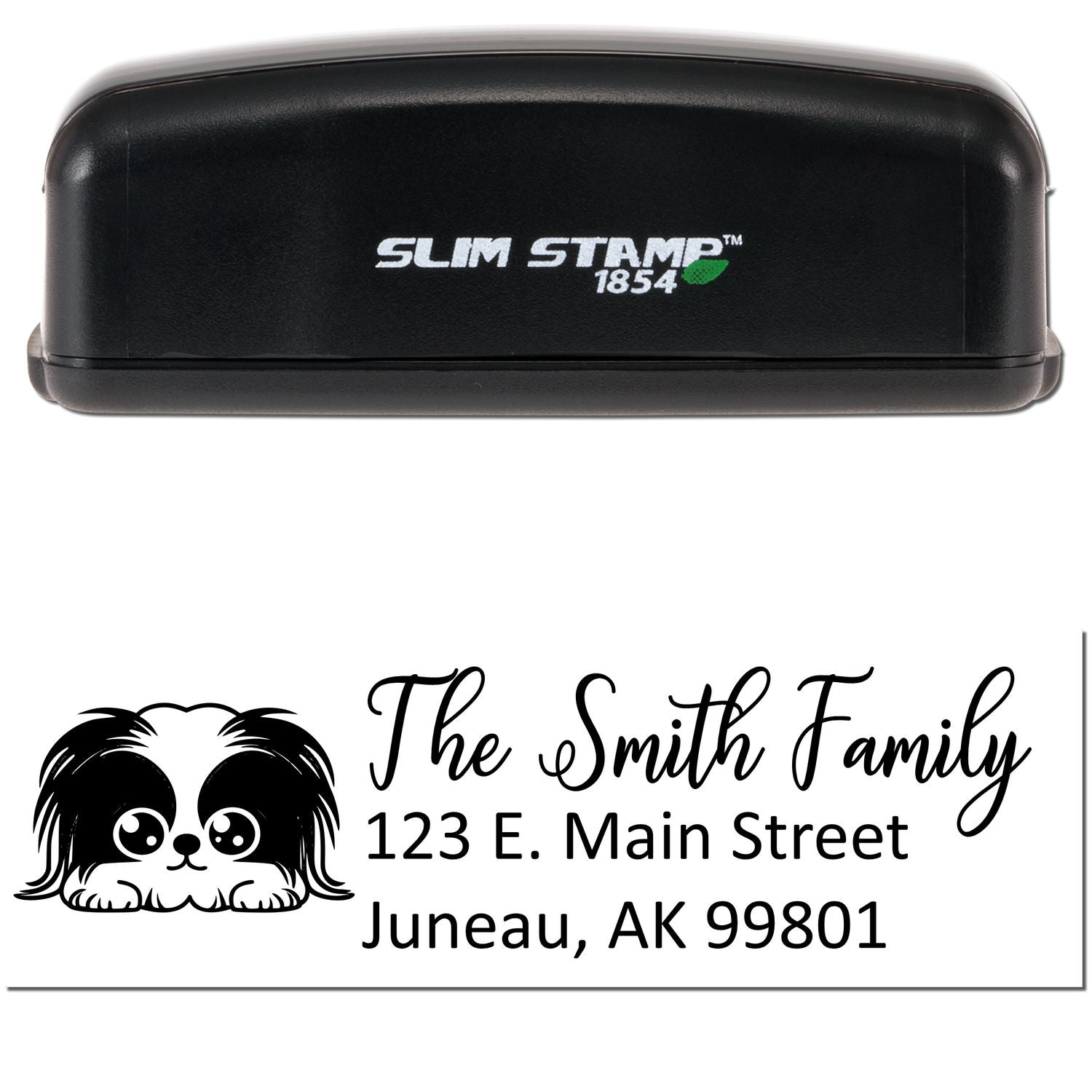 Slim Pekingese Dog Mail Address Stamp - Engineer Seal Stamps