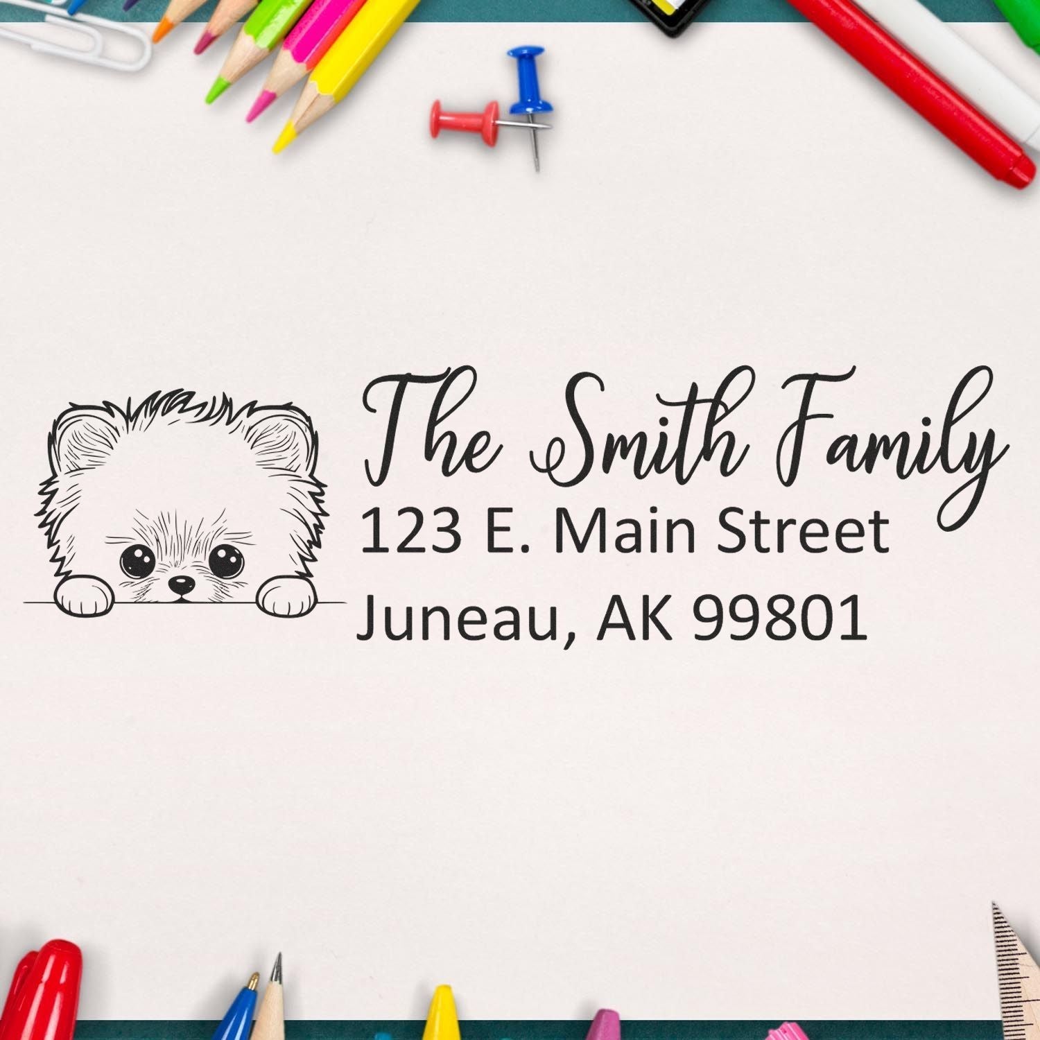 Customized Pomeranian Self-Inking Home Address Stamp - Engineer Seal Stamps