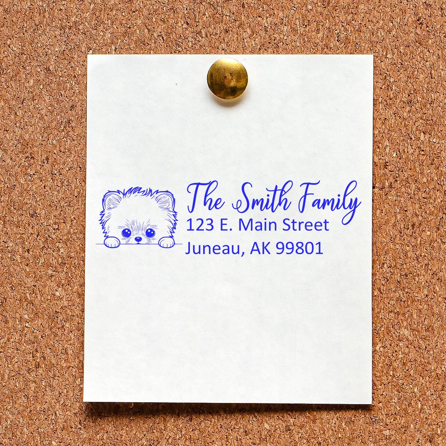 Customized Pomeranian Self-Inking Home Address Stamp - Engineer Seal Stamps