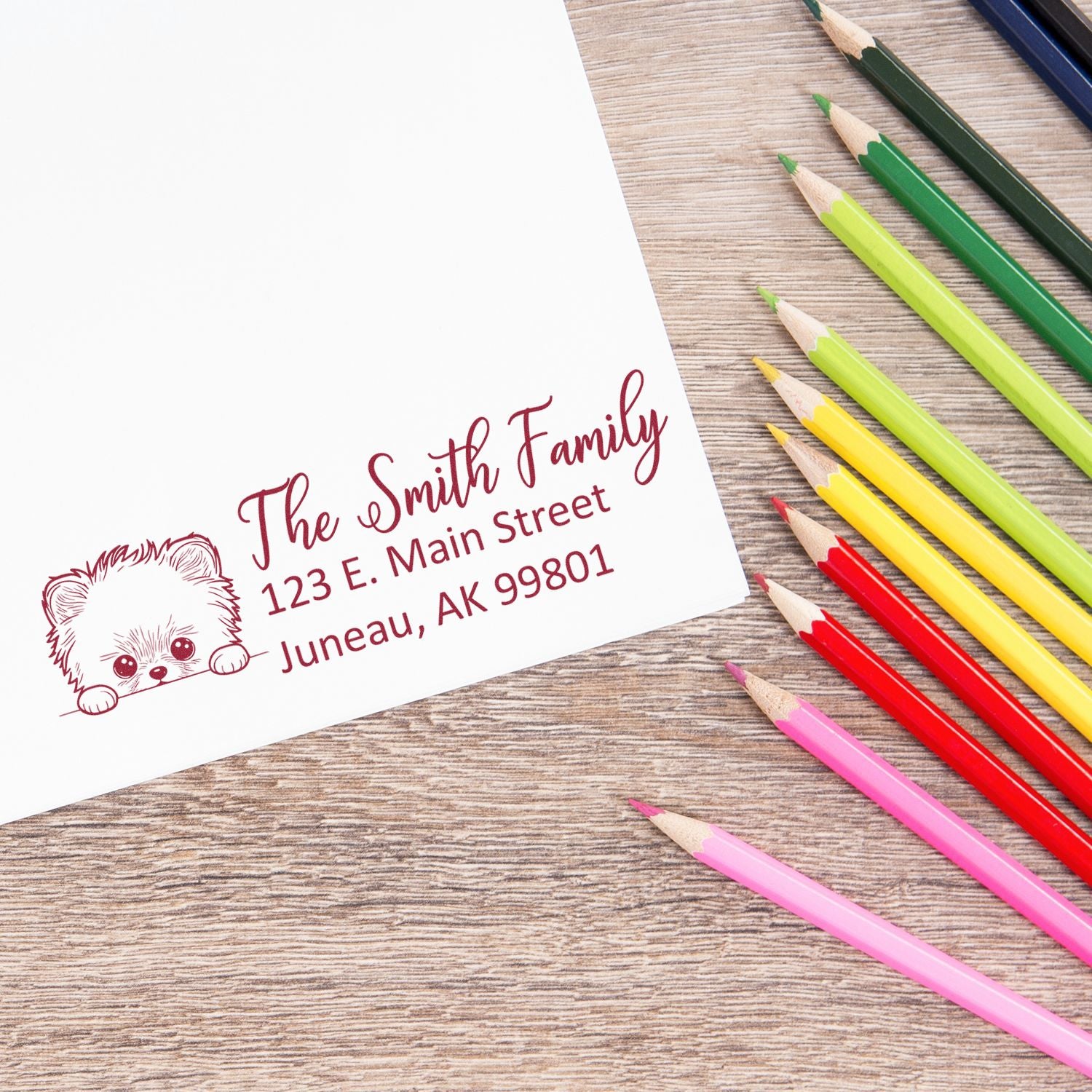 Customized Pomeranian Self-Inking Home Address Stamp - Engineer Seal Stamps