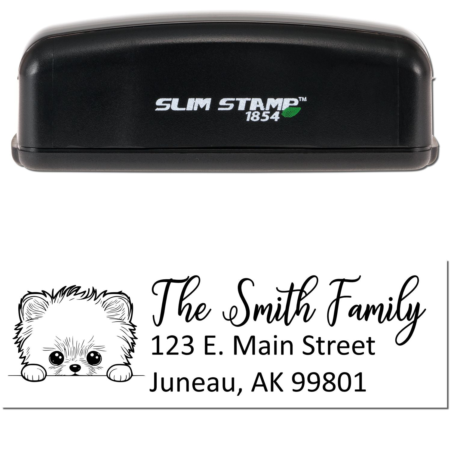 Slim Pomeranian Dog Mail Address Stamp - Engineer Seal Stamps