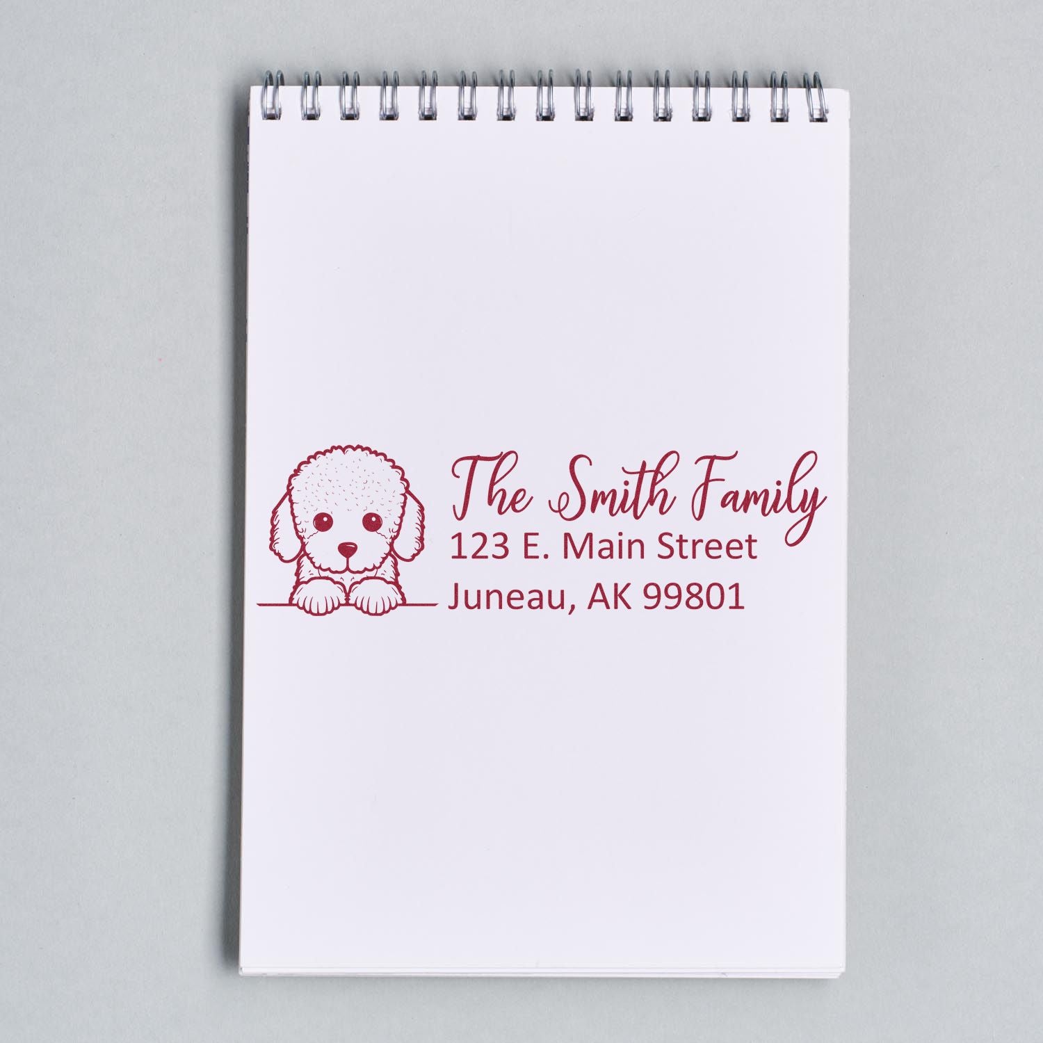 Slim Poodle Dog Mail Address Stamp - Engineer Seal Stamps