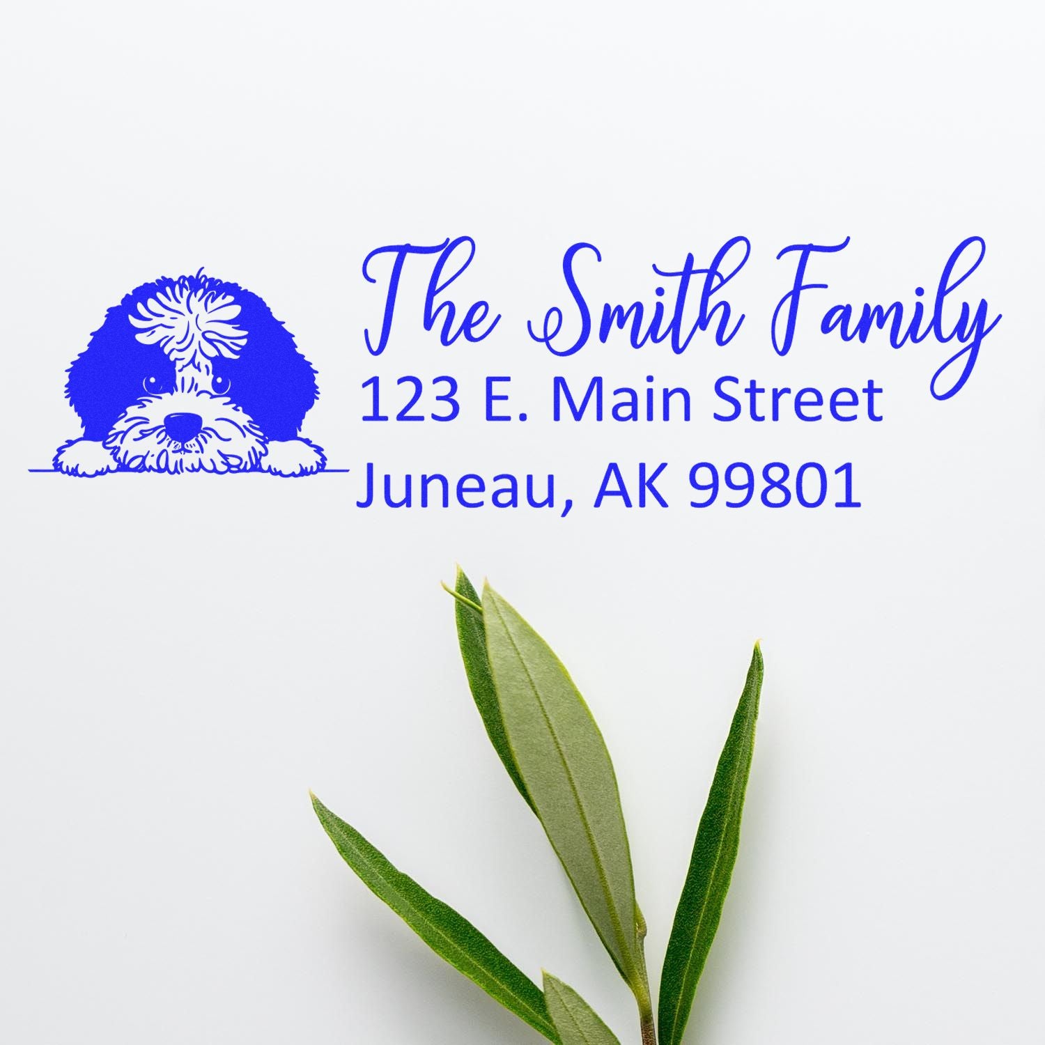 Portuguese Water Dog Pre-Inked Home Address Stamp - Engineer Seal Stamps