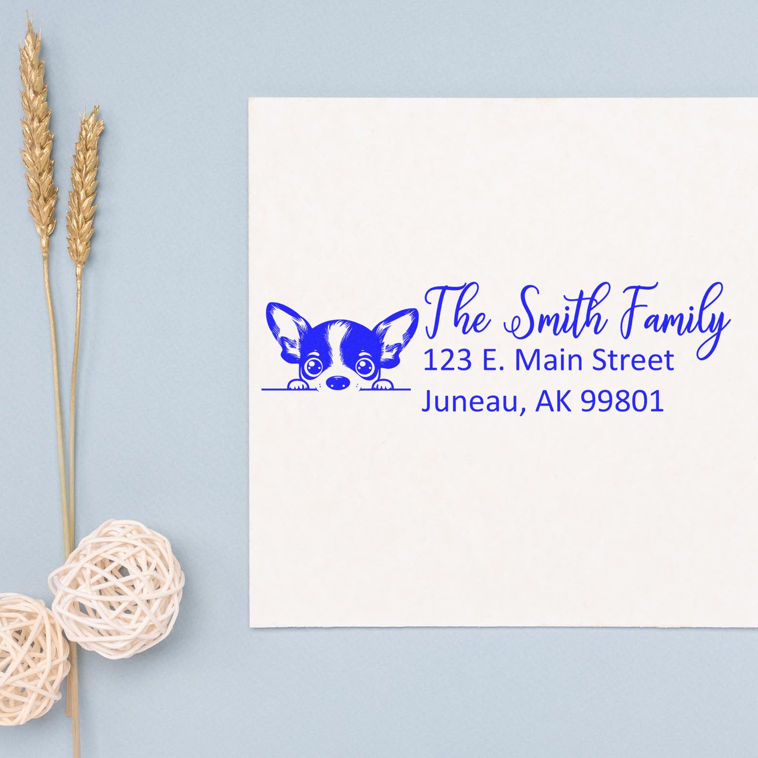 Slim Rat Terrier Dog Mail Address Stamp - Engineer Seal Stamps