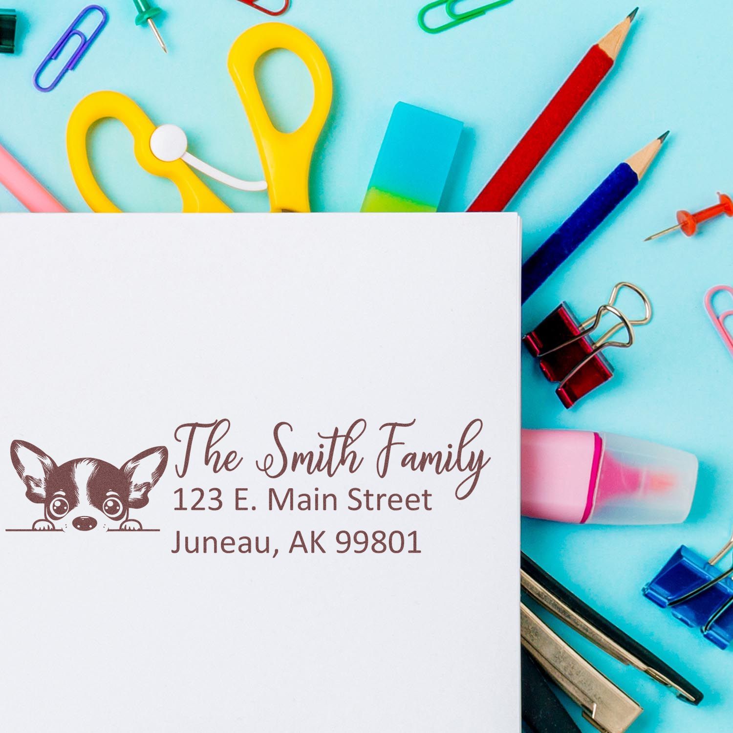 Rat Terrier Pre-Inked Home Address Stamp - Engineer Seal Stamps