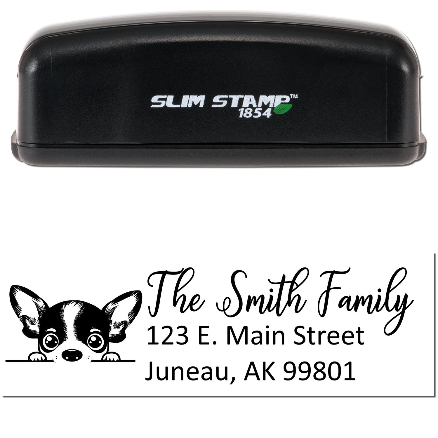 Slim Rat Terrier Dog Mail Address Stamp - Engineer Seal Stamps