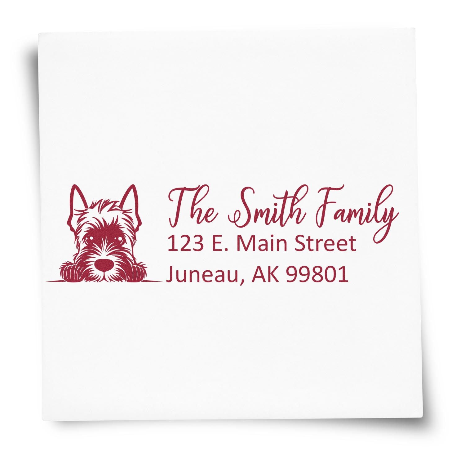 Scottish Terrier Pre-Inked Home Address Stamp - Engineer Seal Stamps