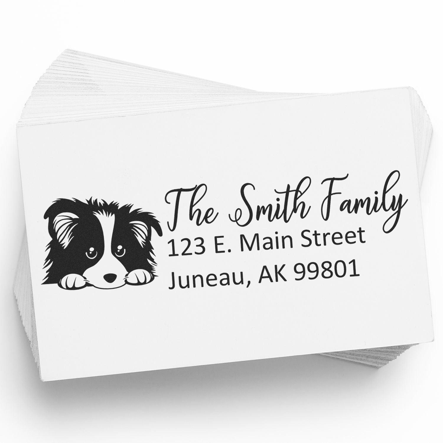 Slim Shetland Sheepdog Dog Mail Address Stamp - Engineer Seal Stamps