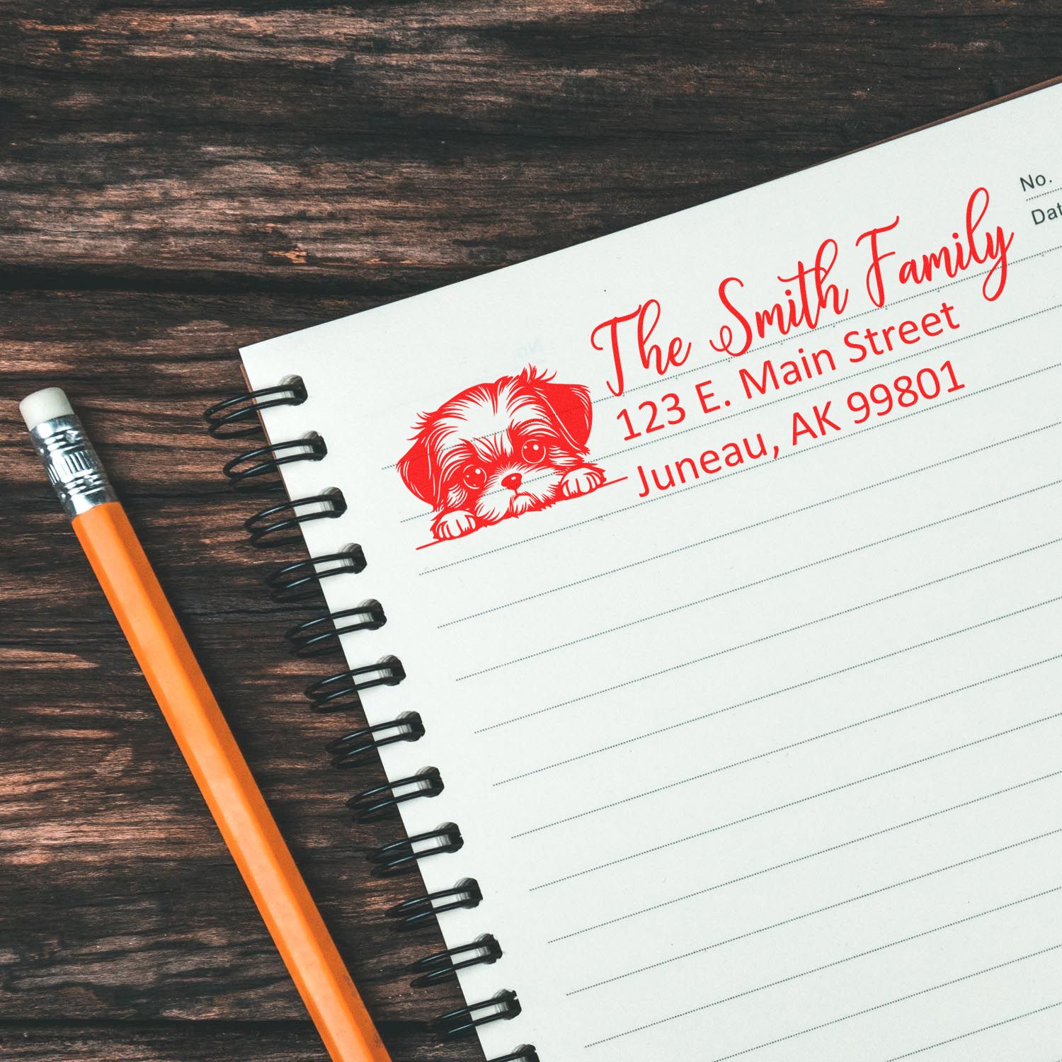 Shih Tzu Pre-Inked Home Address Stamp - Engineer Seal Stamps