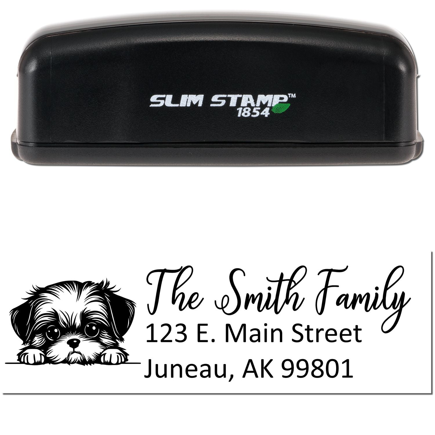 Slim Shih Tzu Dog Mail Address Stamp - Engineer Seal Stamps