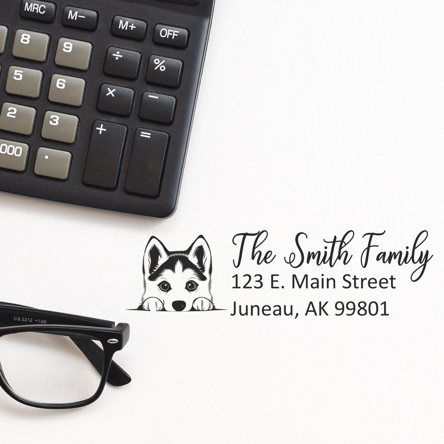 Siberian Husky Customized Address Stamp - Engineer Seal Stamps