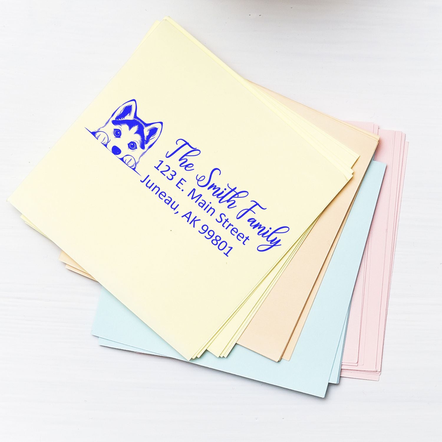Siberian Husky Customized Address Stamp - Engineer Seal Stamps