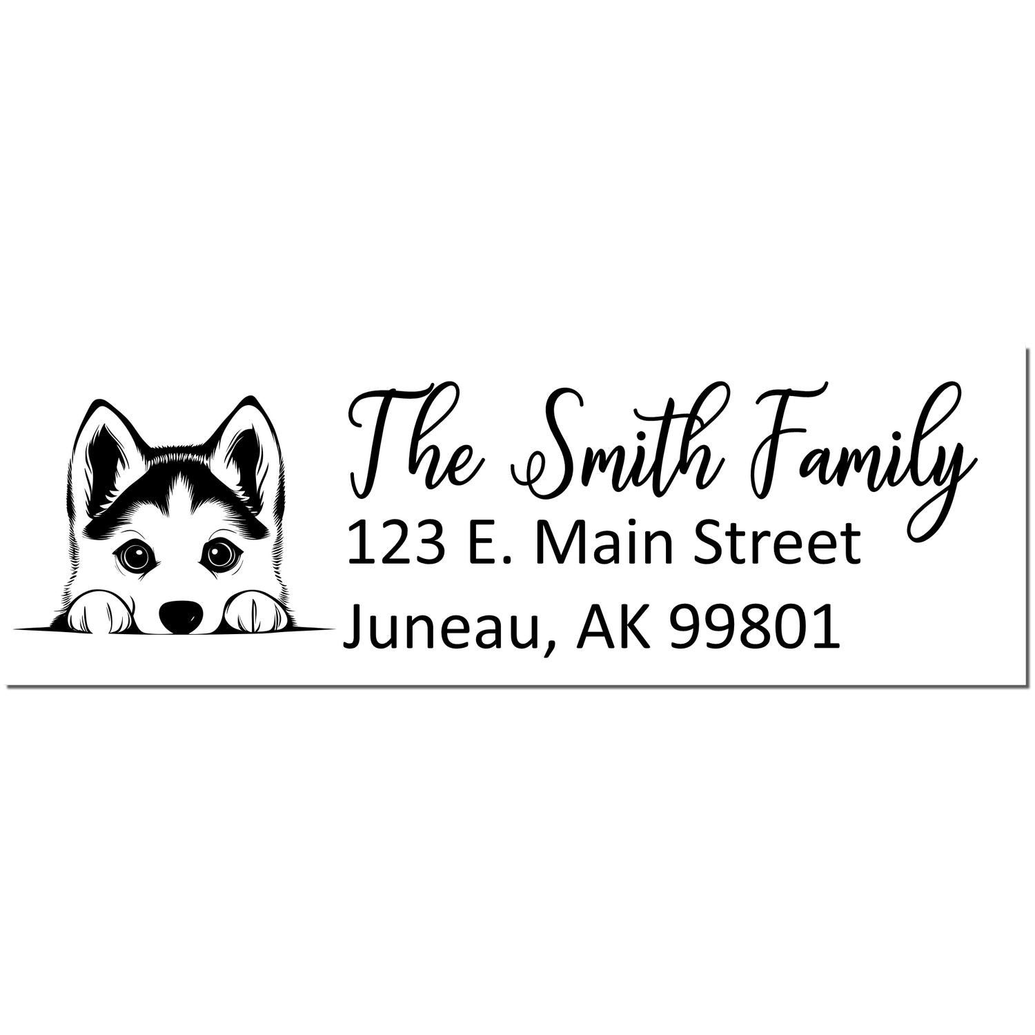Siberian Husky Customized Address Stamp - Engineer Seal Stamps