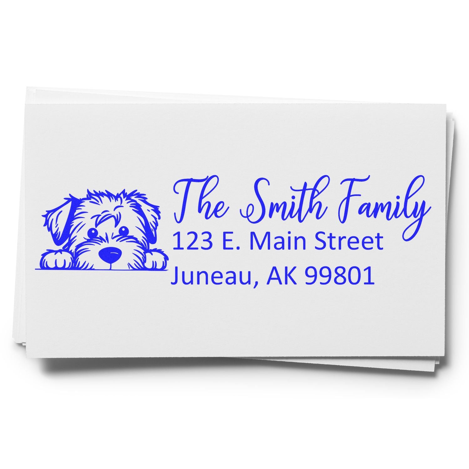 Customized Soft Coated Wheaten Terrier Self-Inking Home Address Stamp - Engineer Seal Stamps