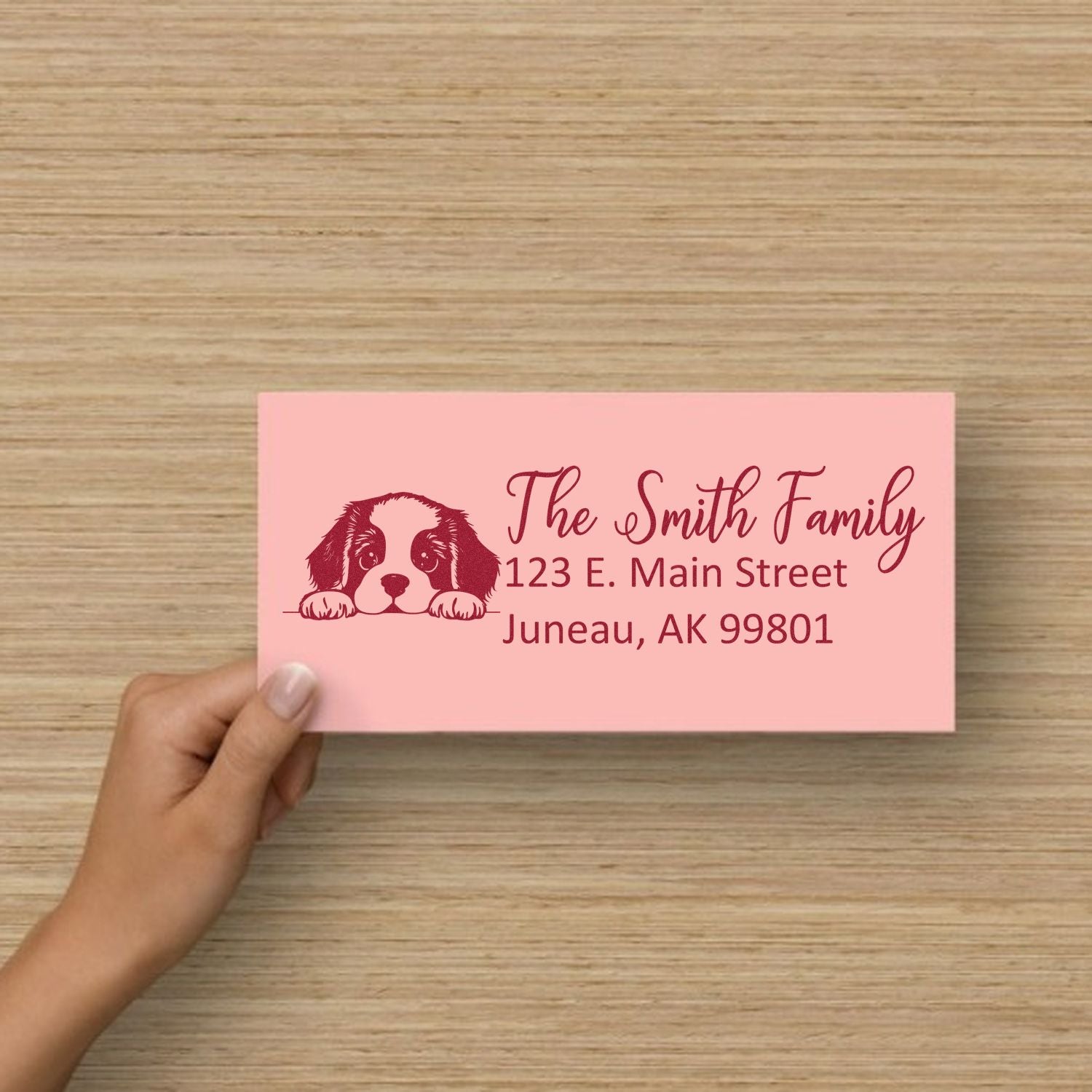 Slim St Bernard Dog Mail Address Stamp - Engineer Seal Stamps