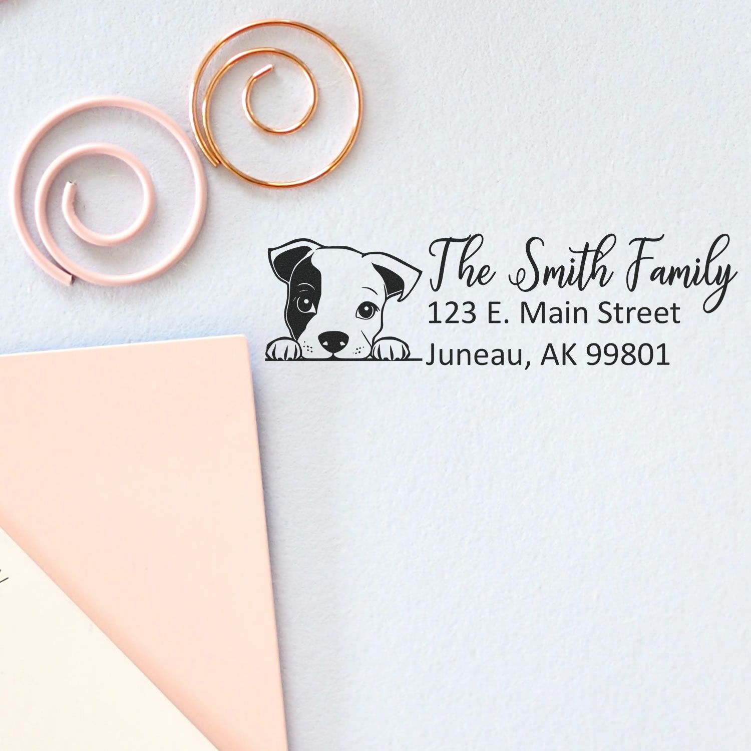 Staffordshire Bull Terrier Customized Address Stamp - Engineer Seal Stamps