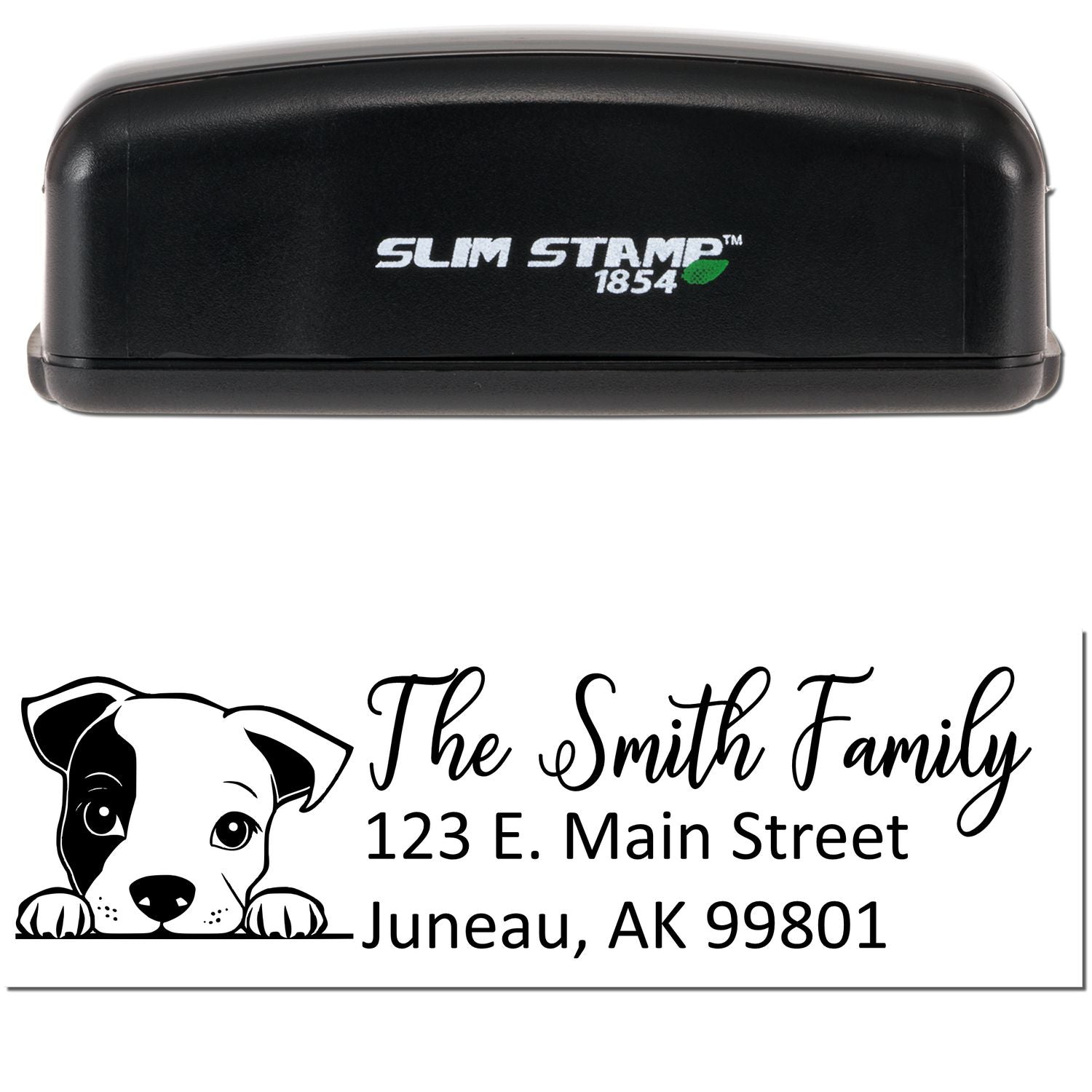 Slim Staffordshire Bull Terrier Dog Mail Address Stamp - Engineer Seal Stamps