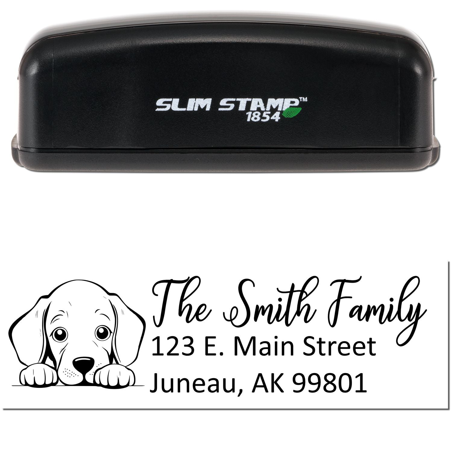 Slim Weimaraner Dog Mail Address Stamp - Engineer Seal Stamps