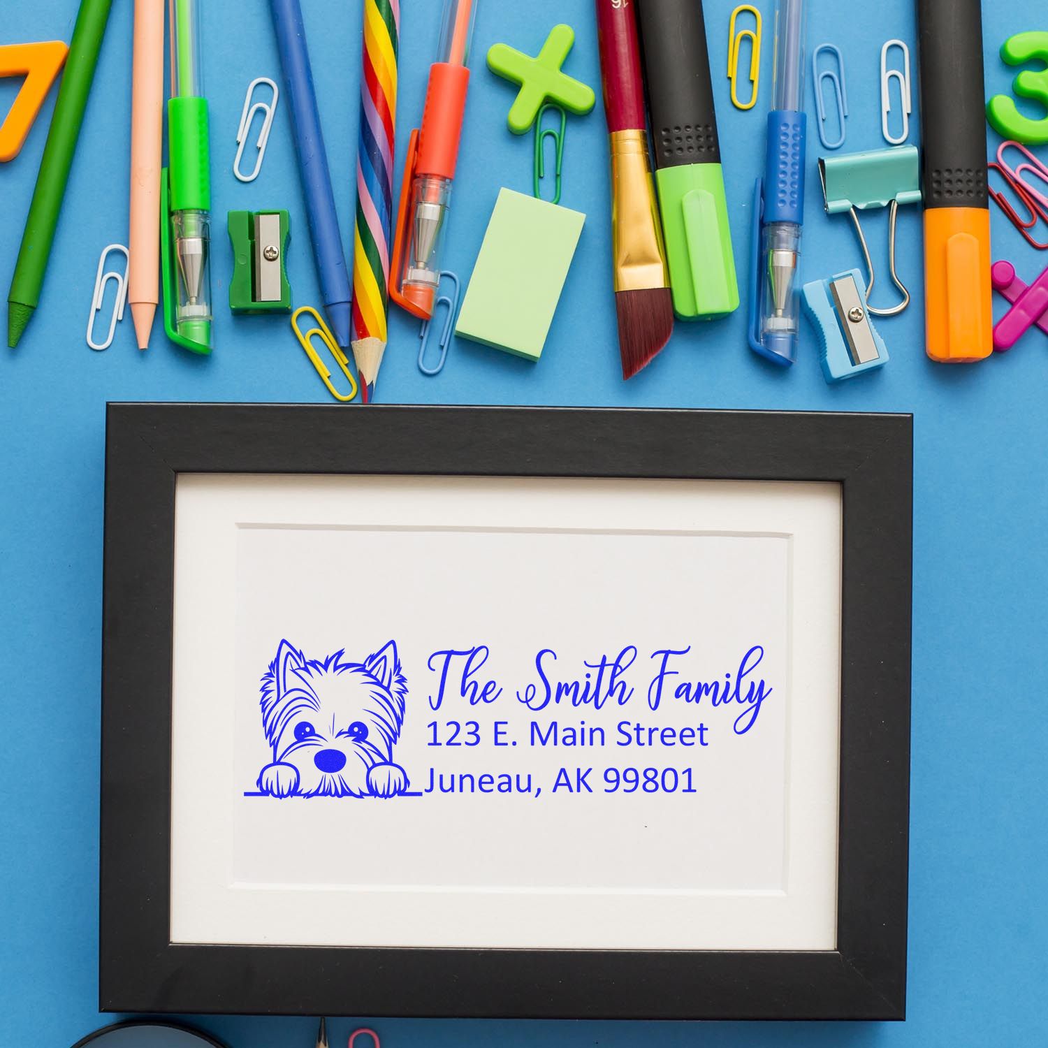 Customized West Highland White Terrier Self-Inking Home Address Stamp - Engineer Seal Stamps