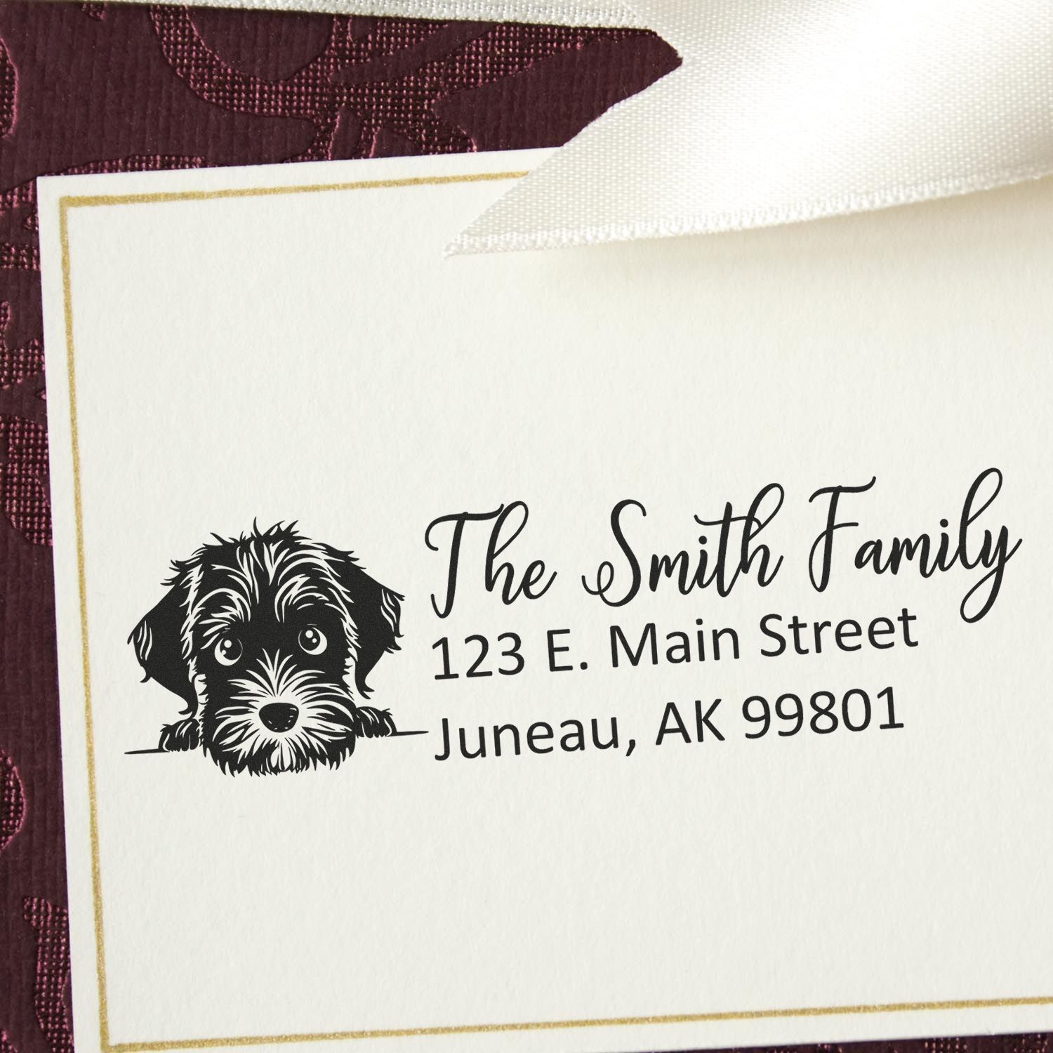 Slim Wirehaired Pointing Griffon Dog Mail Address Stamp - Engineer Seal Stamps