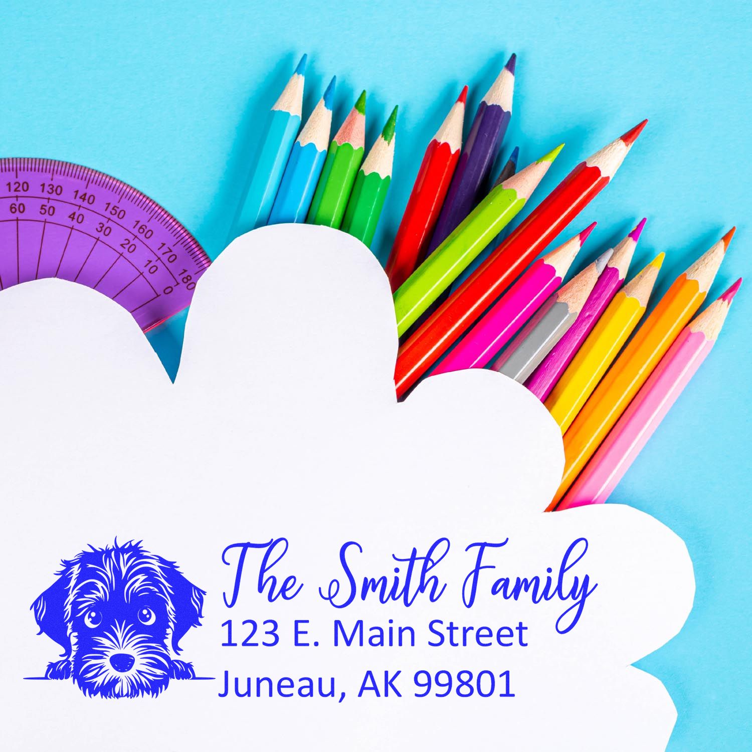 Slim Wirehaired Pointing Griffon Dog Mail Address Stamp - Engineer Seal Stamps