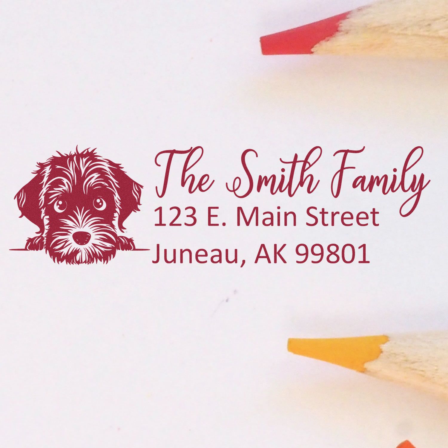 Customized Wirehaired Pointing Griffon Self-Inking Home Address Stamp - Engineer Seal Stamps