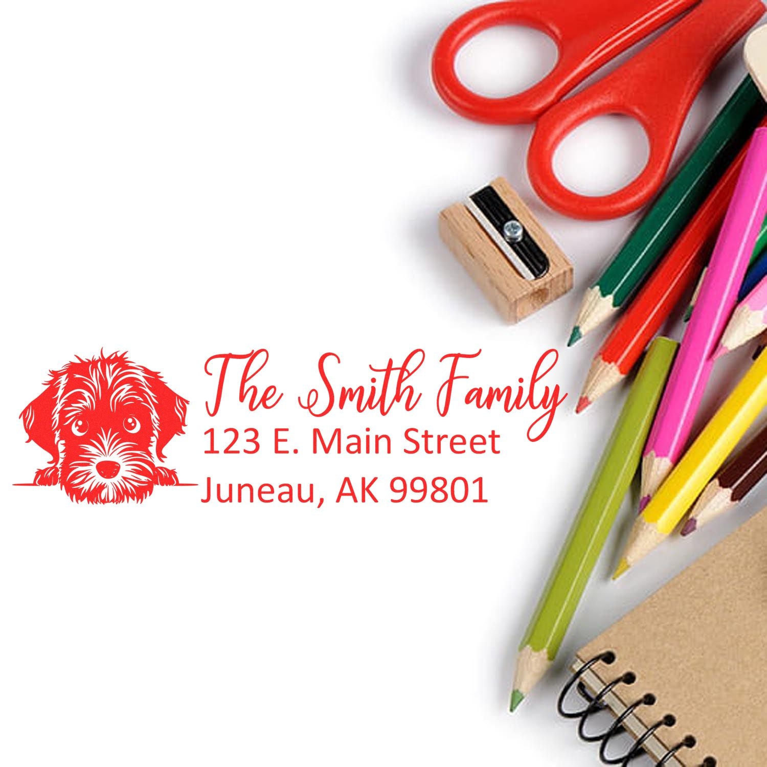 Wirehaired Pointing Griffon Pre-Inked Home Address Stamp - Engineer Seal Stamps