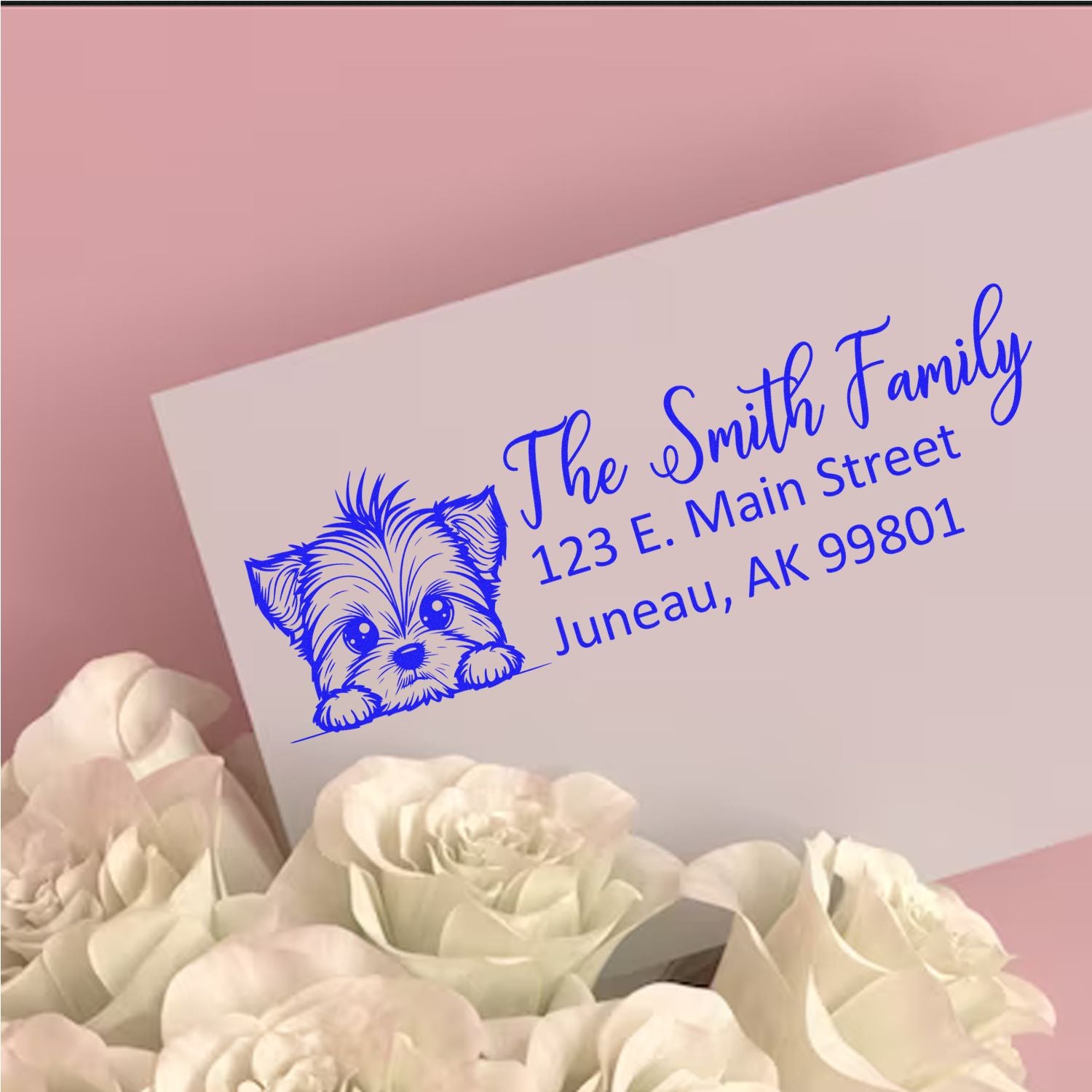 Customized Yorkshire Terrier Self-Inking Home Address Stamp - Engineer Seal Stamps