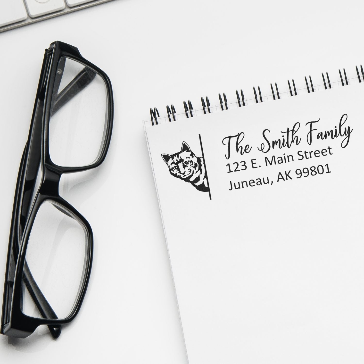 Personalized Farm Cat Pre-Inked Address Stamp for Envelopes - Engineer Seal Stamps