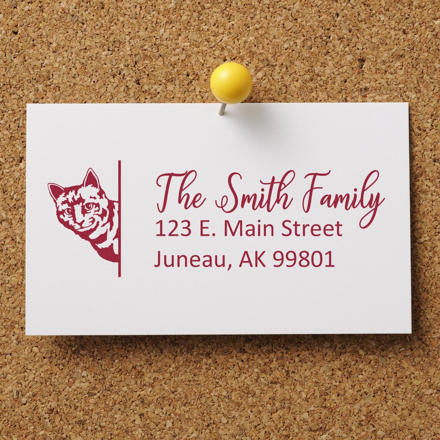 Personalized Farm Cat Pre-Inked Address Stamp for Envelopes - Engineer Seal Stamps