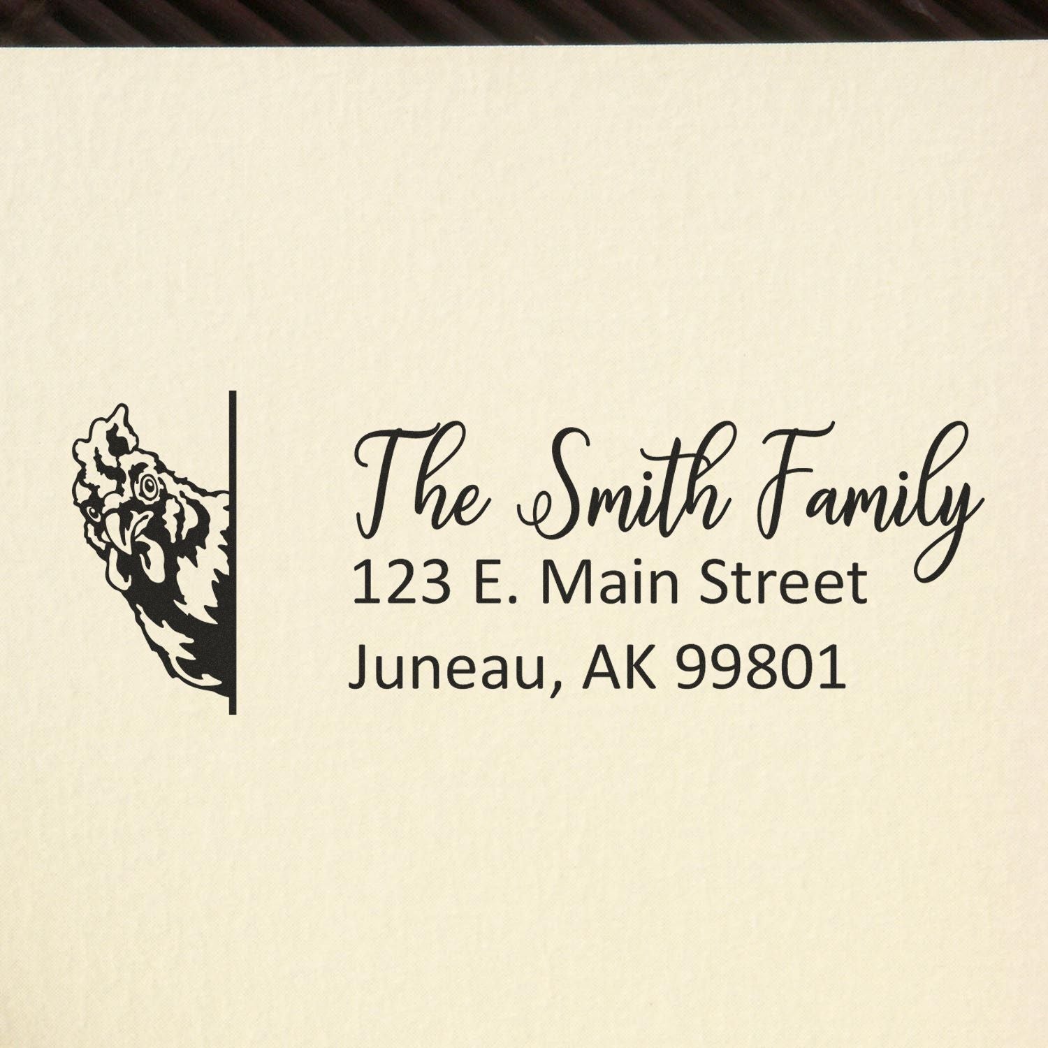 Personalized Chicken Pre-Inked Address Stamp for Envelopes - Engineer Seal Stamps