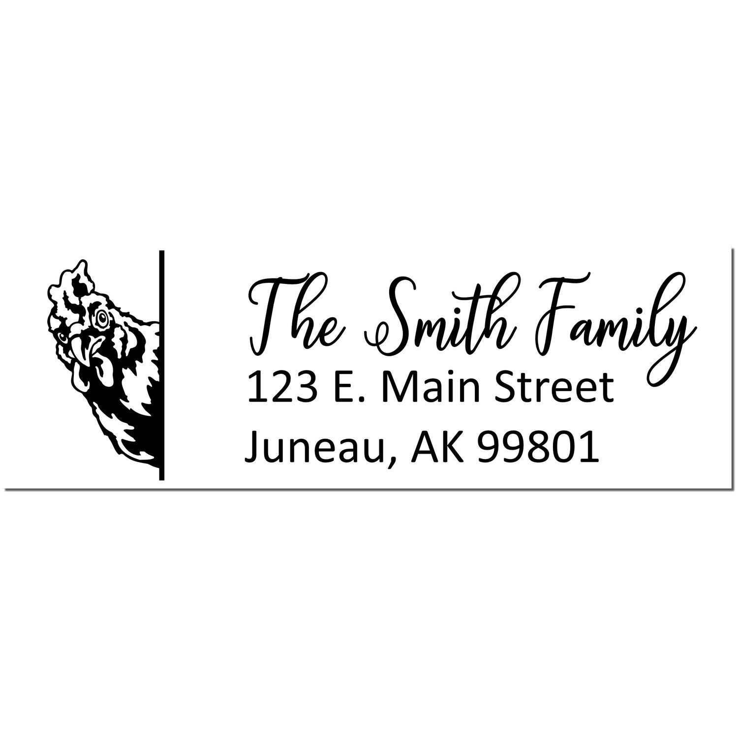 Personalized Chicken Mailing Address Stamp - Engineer Seal Stamps